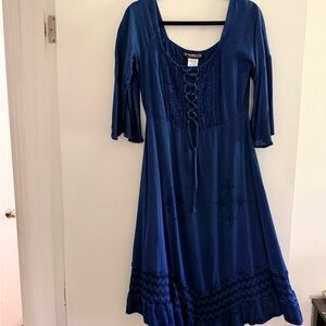 Witchy Blue Hippie Dress